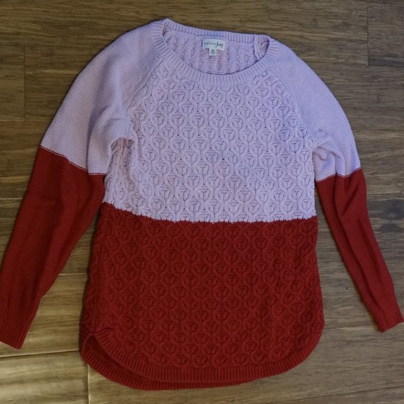 Maison Jules Pink/Red Knit Sweater Size M - Picture 1 of 4
